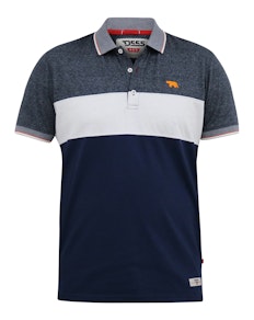 D555 Emerson Cut & Sew Polo With Jacquard Collar Navy